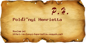 Polónyi Henrietta névjegykártya